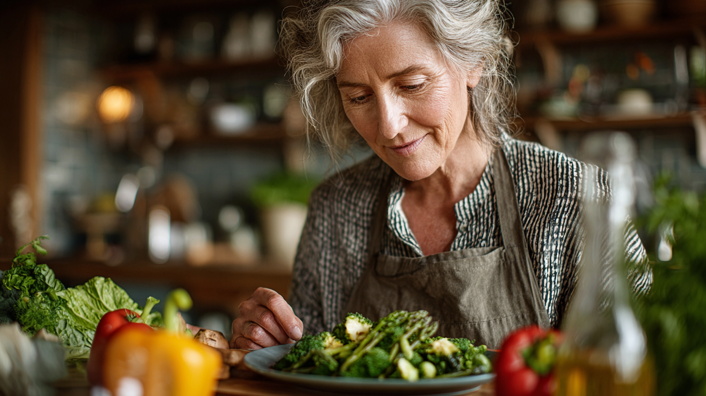 Aktívny senior na prechádzke v prírode plný energie